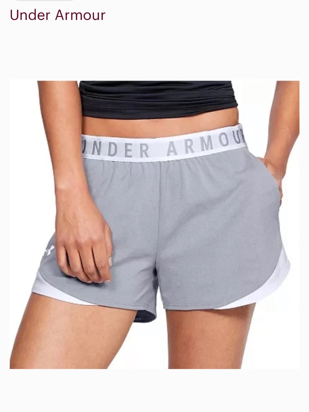 Under Armour Light Gray Women's Athletic Shorts with White Trim